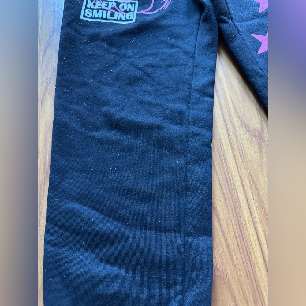 Women size small Black and Pink Star Sweatpants - Picture 2 of 11